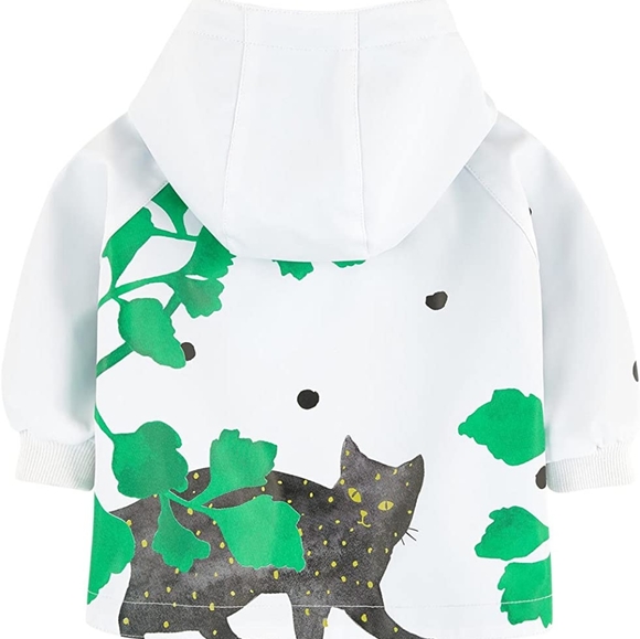 Girl-Catimini Cute Black Cat Oilskin Raincoat - Botanical Garden (3Y) - Picture 9 of 9